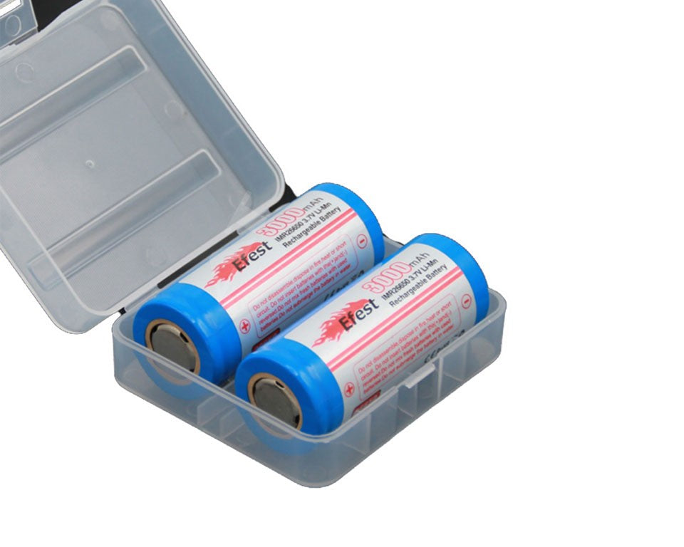 Soshine Akku-Aufbewahrungsbox für 1 oder 2x 26650 max. Akkulänge bei 71,2mm