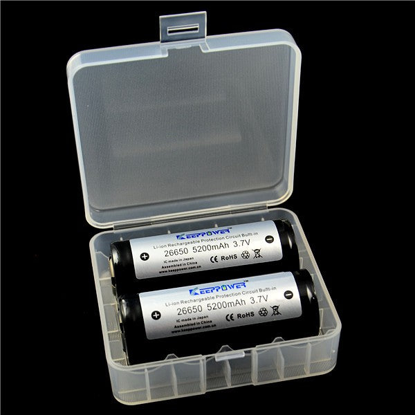 Keeppower Aufbewahrungsbox D1 für 4x 18650 oder 2x 26650 Li-Ion-Akku max. 65,5mm, nicht passend für geschützte 18650 Akkus