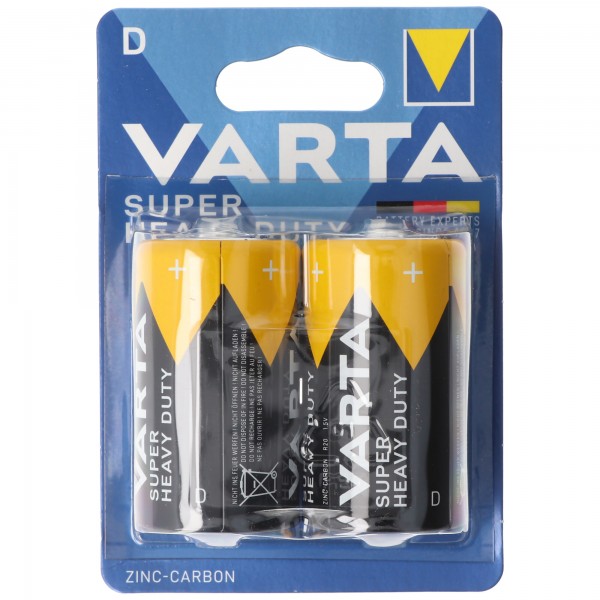 Varta Batterie Zink-Kohle Mono D R20 1,5V 6000mAh 2er Pack