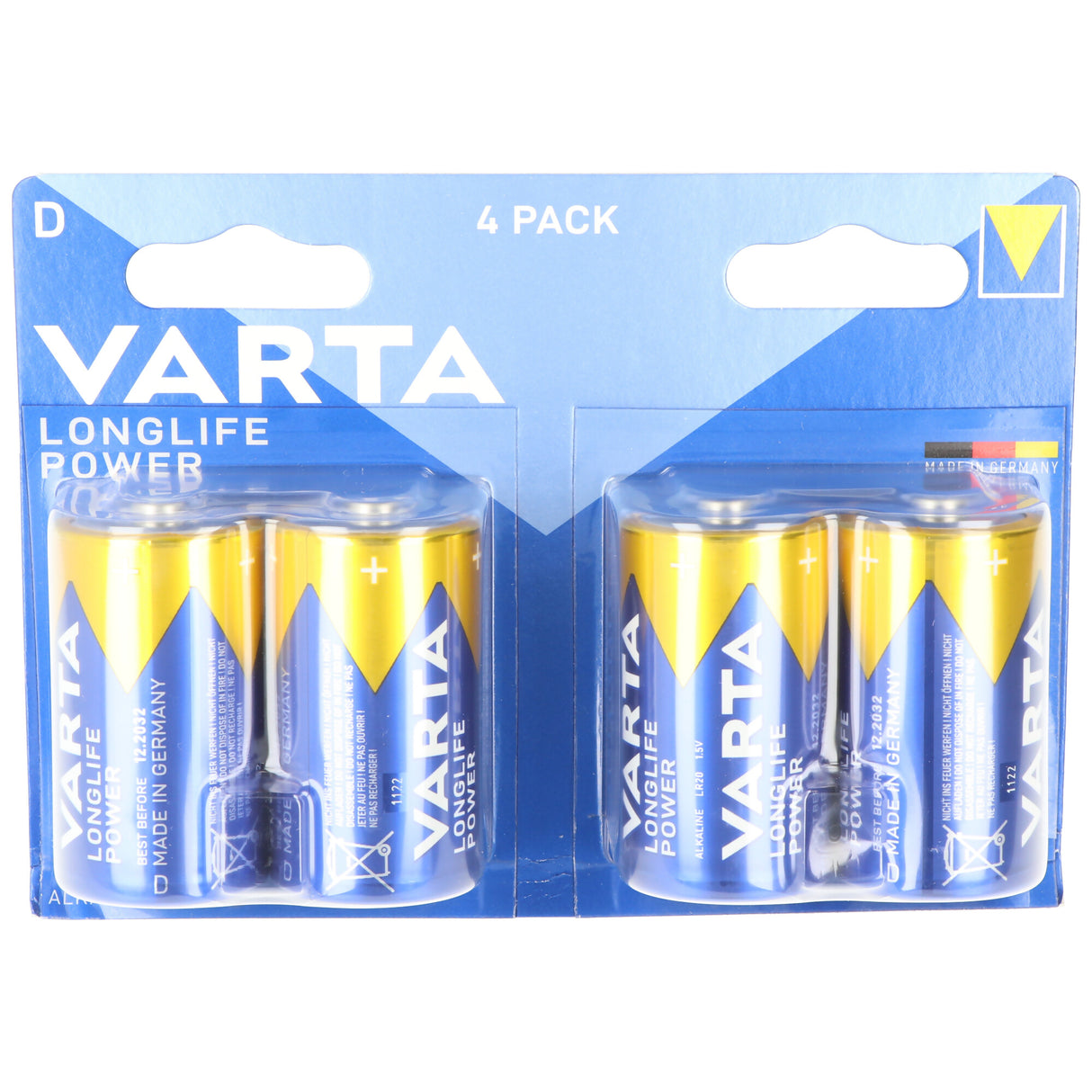 Varta Batterie Alkaline Mono D LR20 1,5V Blister (4-Pack)