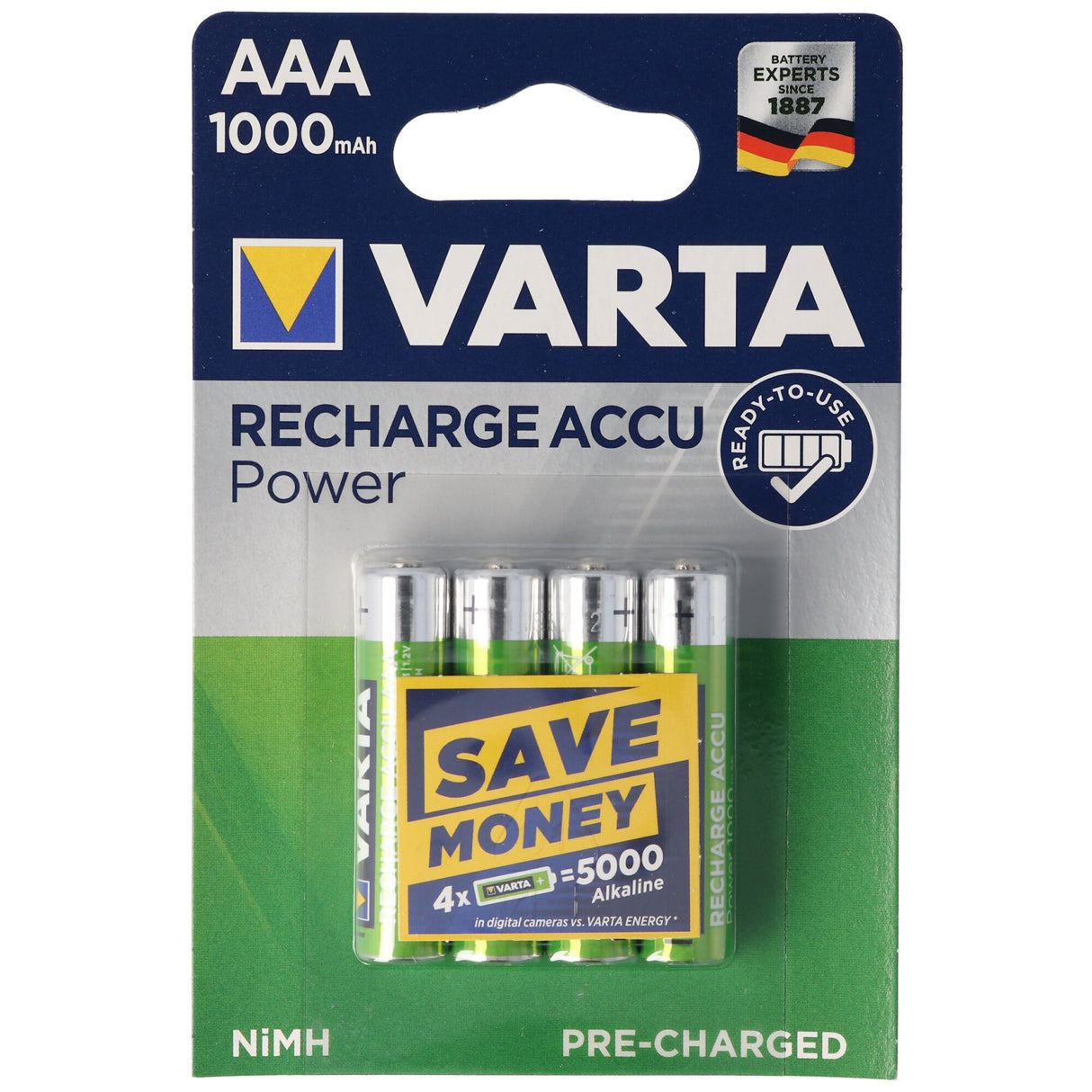 VARTA Akku AAA 1000mAh Micro LR03 4er Pack