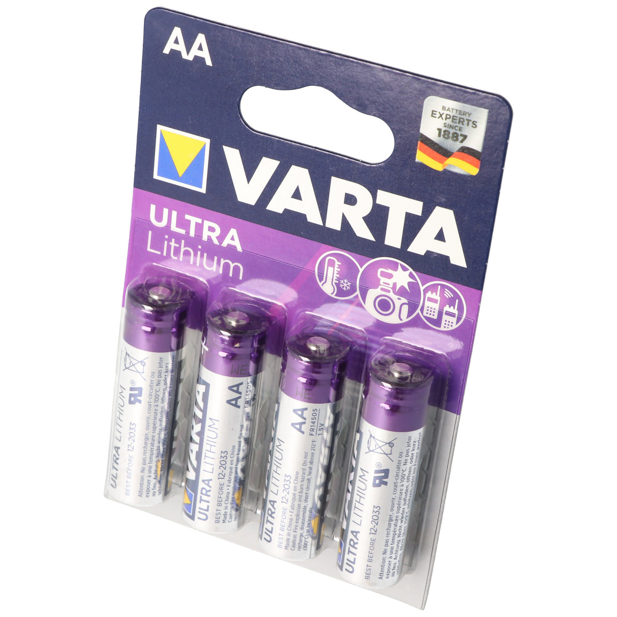 Varta Ultra Lithium Mignon AA Batterien 6106 1,5V 4er Blister