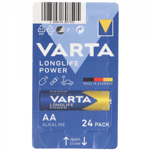 Varta Batterie Alkaline Mignon AA LR06 1,5V (24-Pack)