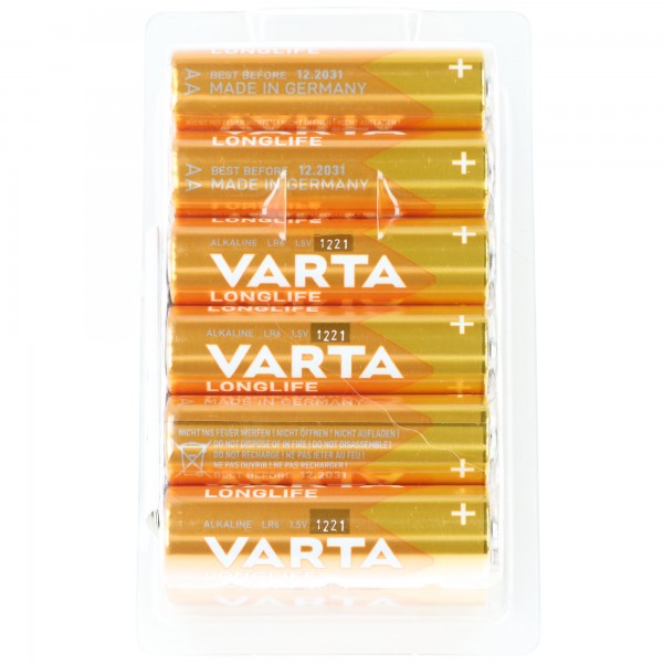 Varta Batterie Alkaline, Mignon, AA, LR06, 1.5V Longlife, Retail Box (12-Pack)