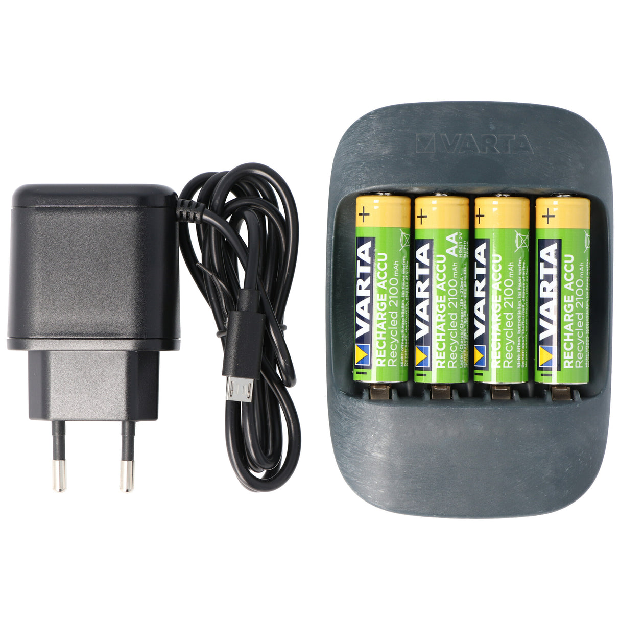Varta 57680 Eco Charger inklusive 4x AA 2100mAh 56816 50 Prozent Bioplastic