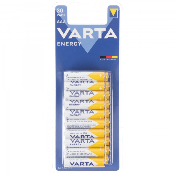 Varta Energy Batterie Alkaline Micro AAA LR03 1,5V 30er Pack