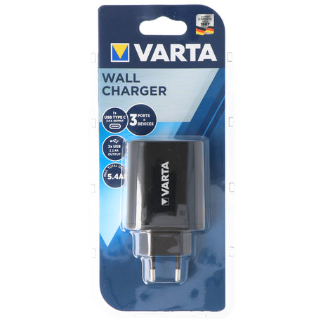 Varta Ladeadapter, Wall Charger, schwarz 2xUSB-A/-C
