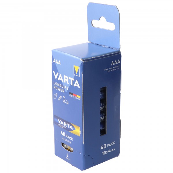 Varta Longlife Power Batterie Alkaline Micro AAA LR03 1,5V 40 Stück