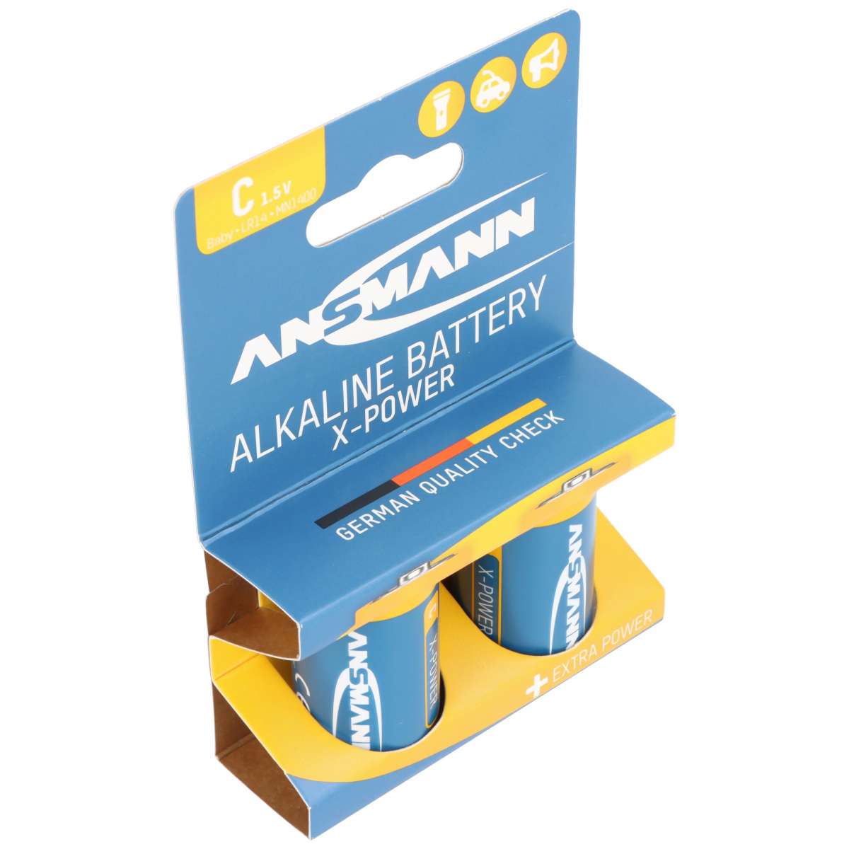 Ansmann X-Power Alkaline Batterie Baby C, LR14, 2er Papierblister