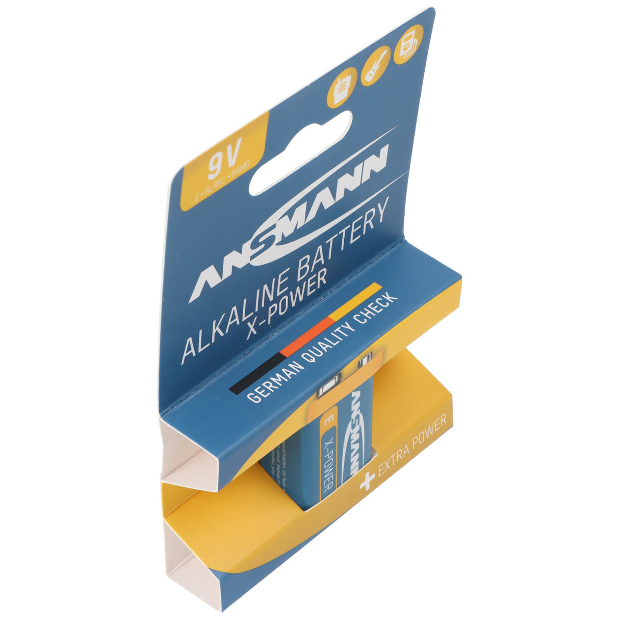 Ansmann X-Power Alkaline Batterie 9V, 6LR61, 1er Papierblister