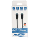 Ansmann USB Typ-C auf Typ-C Daten- und Ladekabel, 120cm