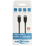 Ansmann USB Typ-C auf Typ-C Daten- und Ladekabel, 2 Meter