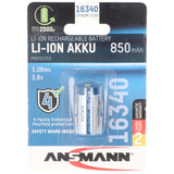 Ansmann Li-ion Akku CR123A, 16340, 3,6V bis 3,7V, 850mAh Schutzbeschaltung