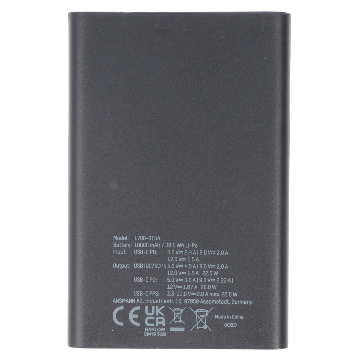 Ansmann Powerbank PB222PD 10.000mAh, schnellladefähig, ultrakompakt und leicht