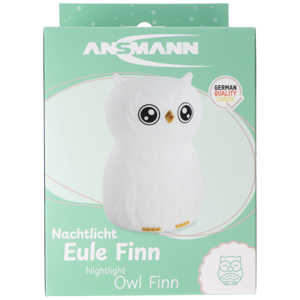 Ansmann LED-Nachtlicht Eule Finn, Silikonnachtlicht, mobiles Nachtlicht, wiederaufladbar