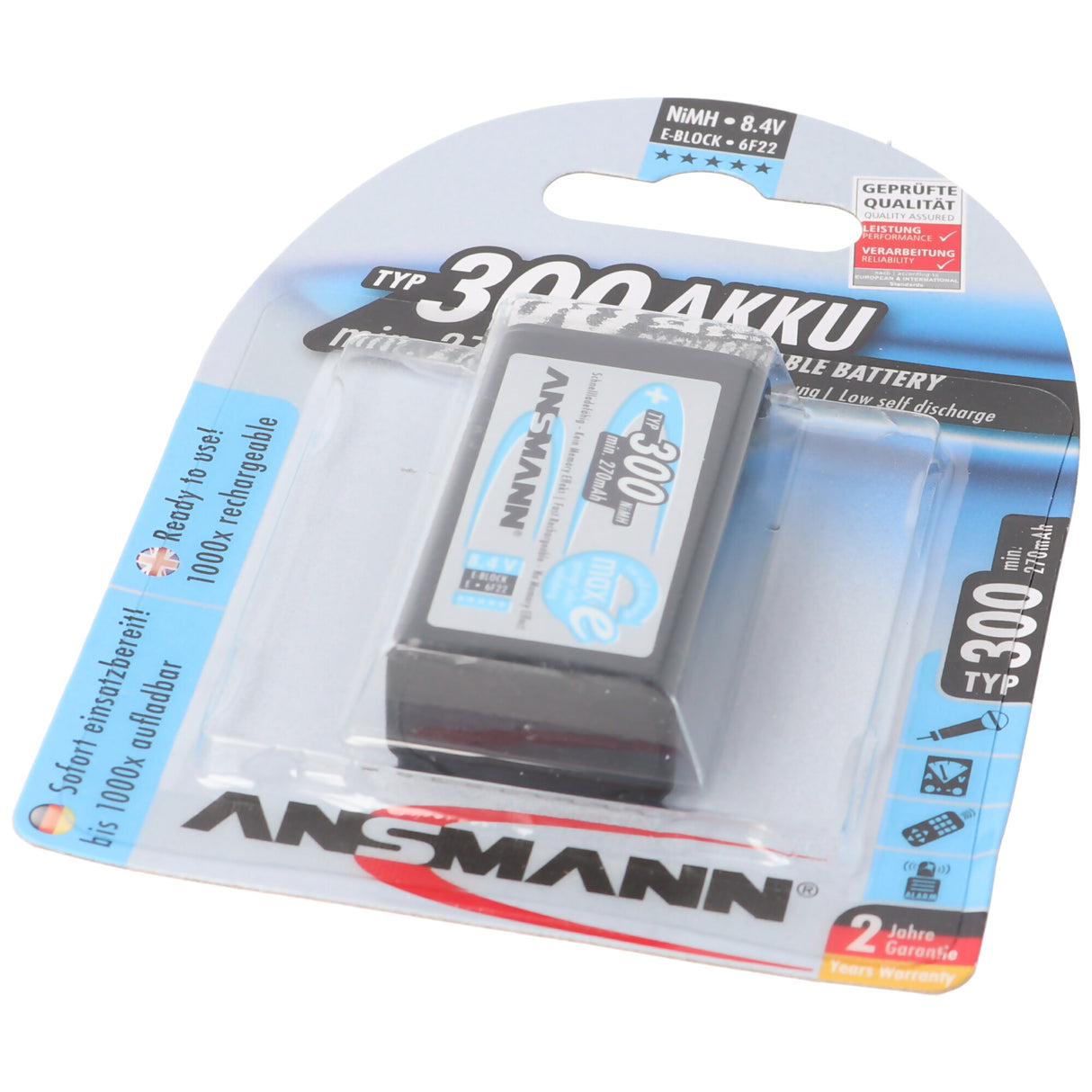 Ansmann maxEplus NiMH-Akku Typ 300 E-Block 270mAh
