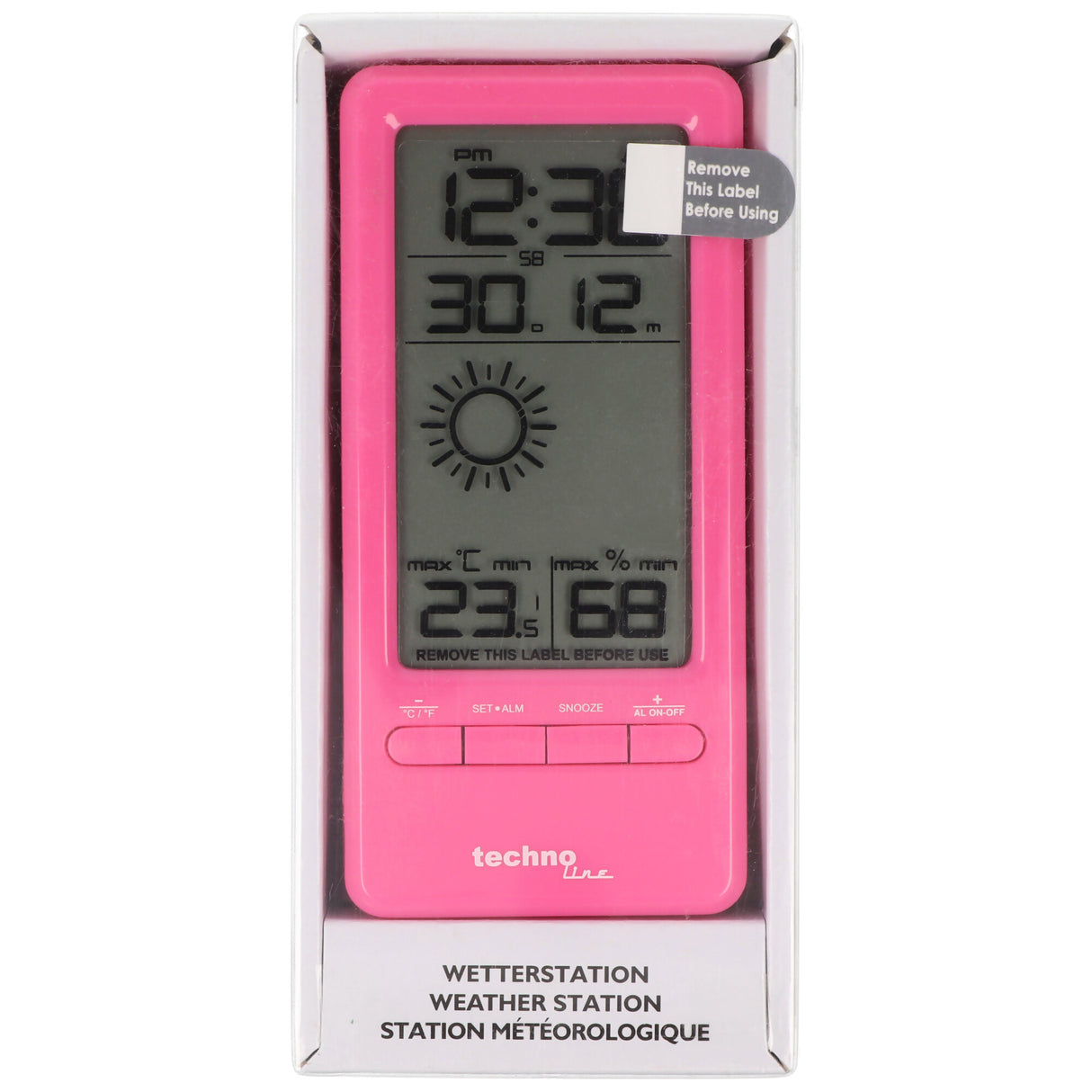 Technoline WS 6715 - Wetterstation rosa mit Vorhersage von Wettersituationen