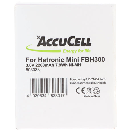 AccuCell Akku passend für Hetronic NM13HA Akku 68300990, 68300600, 68300950, FBH300, RHE3620KG 3,6 Volt 2000-2200mAh