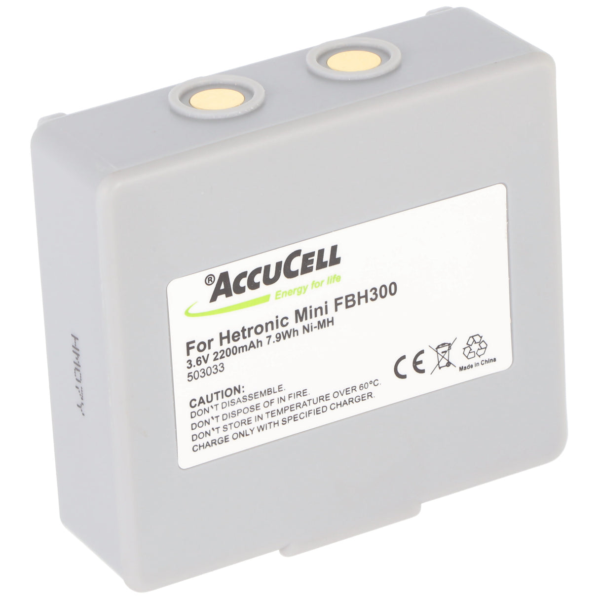 AccuCell Akku passend für Hetronic NM13HA Akku 68300990, 68300600, 68300950, FBH300, RHE3620KG 3,6 Volt 2000-2200mAh