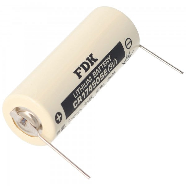 Sanyo  CR17450SE 3V 2500mAh Size A mit Lötpadel Lithium Batterie