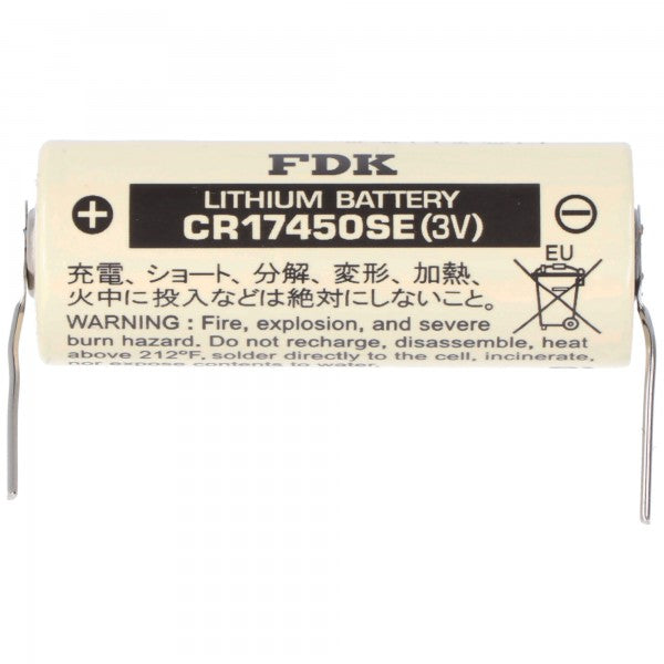 Sanyo  CR17450SE 3V 2500mAh Size A mit Lötpadel Lithium Batterie