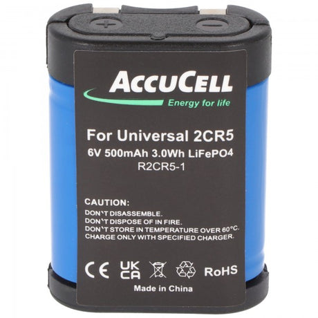 AccuCell Akku passend für 2CR5 Li-Ion Akku Typ 2-CR5, 2CR5M 1 Stück ohne Ladegerät