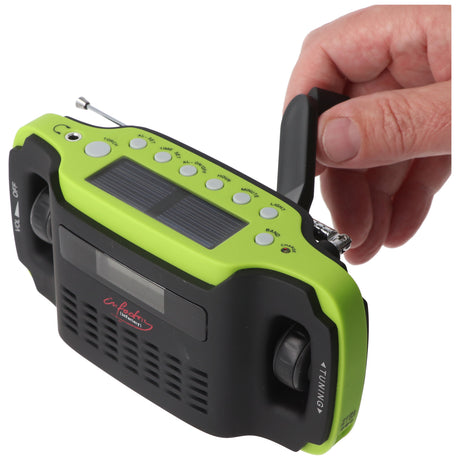 AccuCell Solar-Dynamo-Koffer-Radio mit LED-Taschenlampe, keine Batterien erforderlich