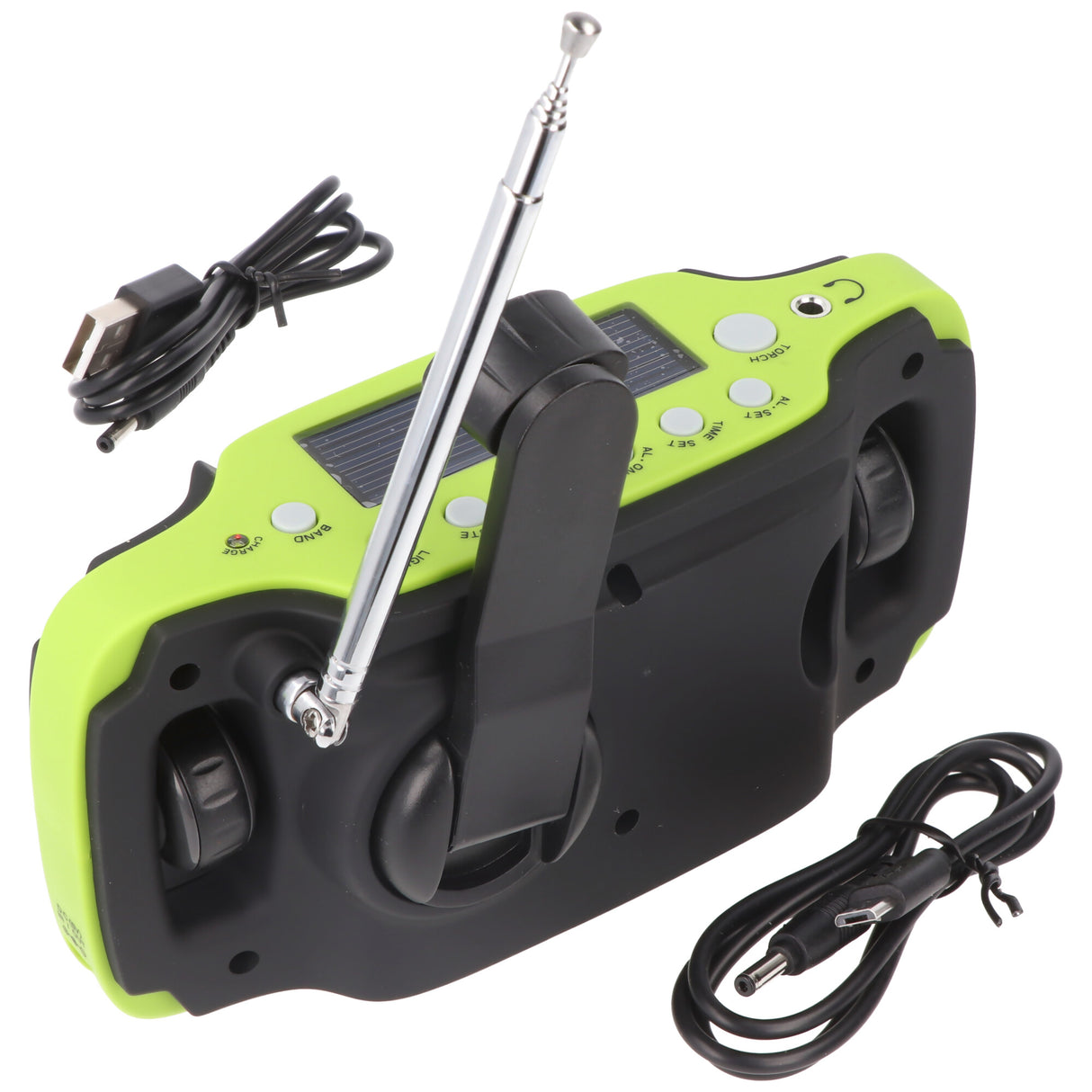 AccuCell Solar-Dynamo-Koffer-Radio mit LED-Taschenlampe, keine Batterien erforderlich