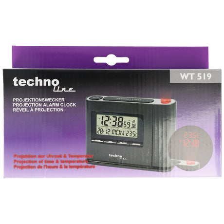 Technoline WT 519 Funk- und Projektionswecker mit Temperaturanzeige inklusive Netzteil