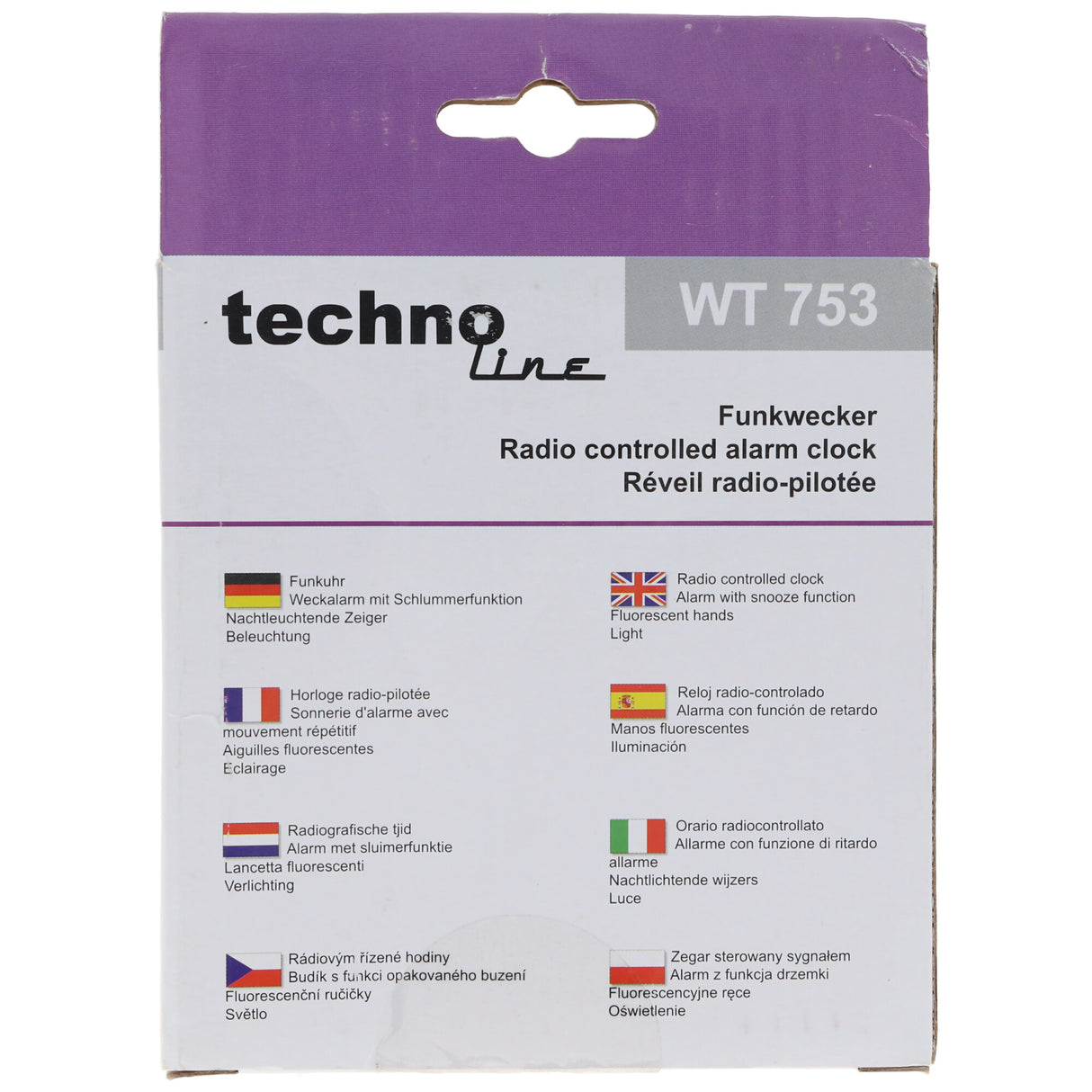 Technoline T 753 Funkwecker Silber Weckerzeiten 1 fluoreszierende Zeiger