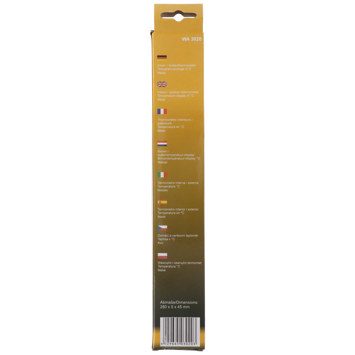 Technoline WA 3020 Innen- oder Außenthermometer silber 45 x 280 x 15mm