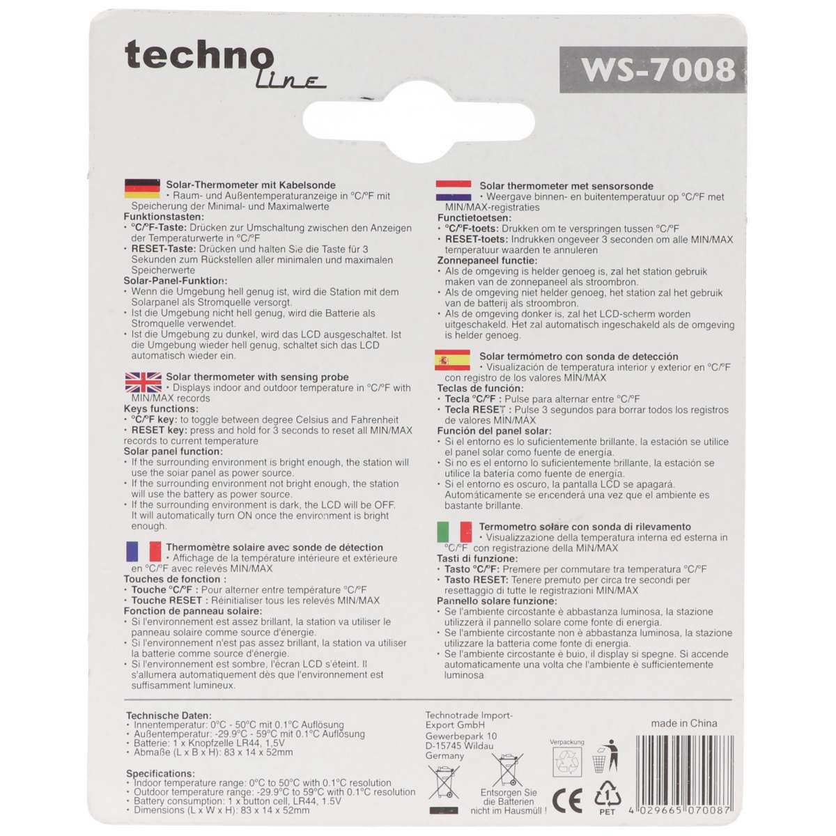 Technoline WS 7008 - ThermoMeter
