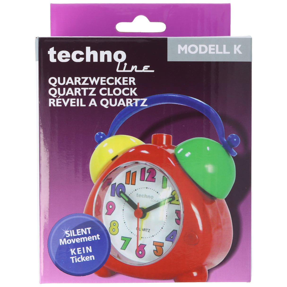 Technoline Bunter Kinderwecker, Quarzuhr, Weckfunktion, Hintergrundbeleucht