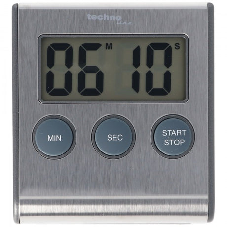 Technoline Edelstahl Digital Küchentimer, Timer mit Alarm, up und down Funktion, Ständer, Magnet