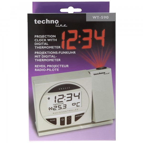 Technoline Funkwecker WT 590 mit Projektion der Uhrzeit z.B. an die Wand
