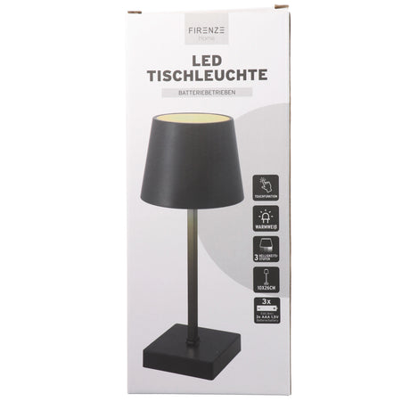 AccuCell LED-Tischleuchte Touchfunktion warm weiß inkl. 3x AAA Micro LR03 Batterien