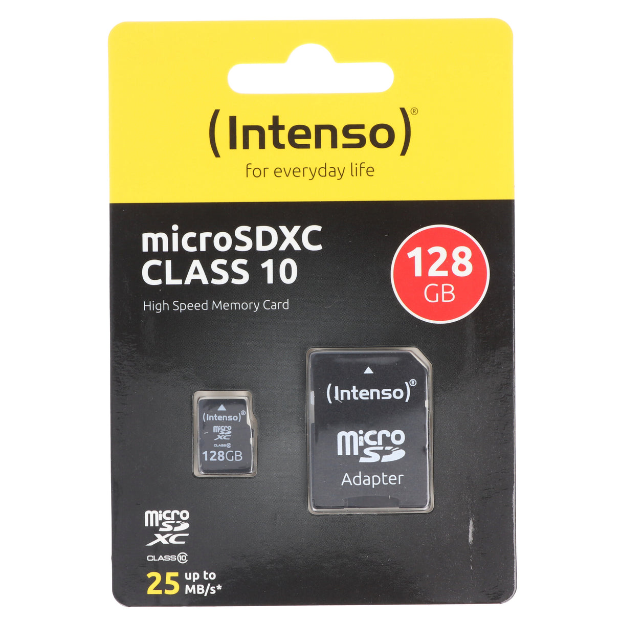 Intenso microSDHC Card 8GB, Class 10 (R) 25MB/s, (W) 10MB/s, SD-Adapter, Retail-Blister
