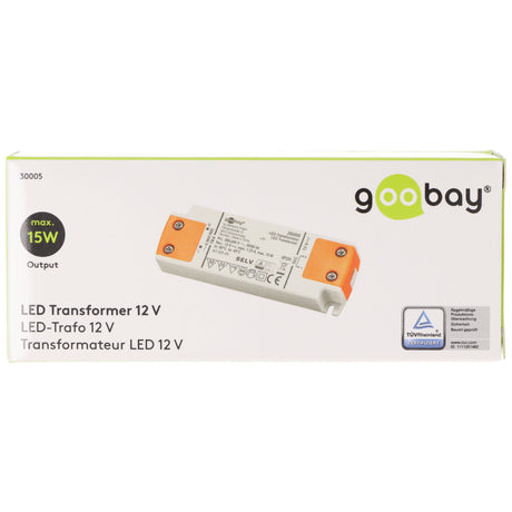 Goobay LED-Trafo 12 V/15 W 12 V DC für LEDs bis 15 W Gesamtlast 103x35,5x16mm