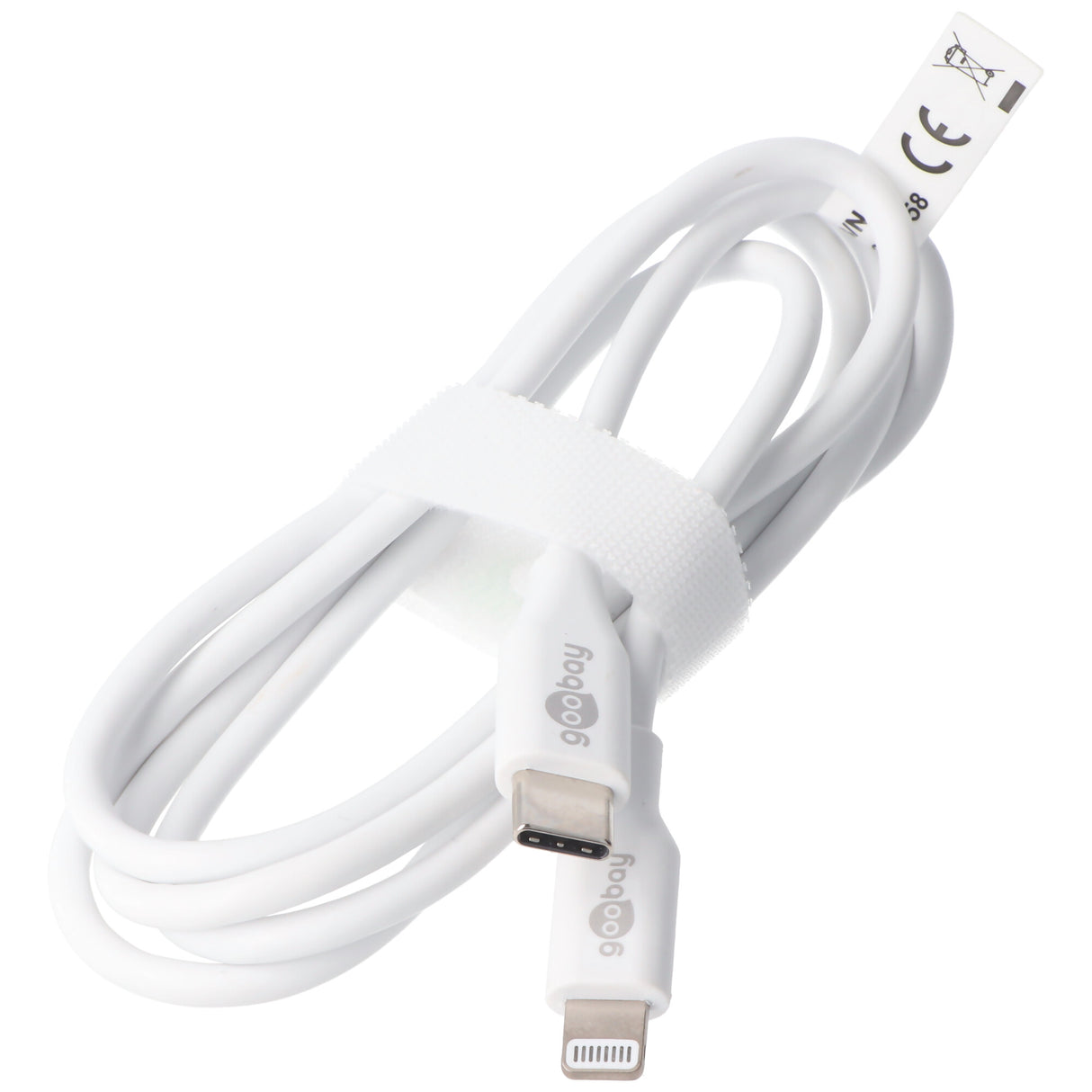 Goobay Lightning USB-C Lade- und Synchronisationskabel, das MFi-Kabel für Apple iPhone, iPad, weiß