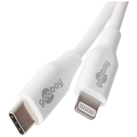 Goobay Lightning USB-C Lade- und Synchronisationskabel, das MFi-Kabel für Apple iPhone, iPad, weiß