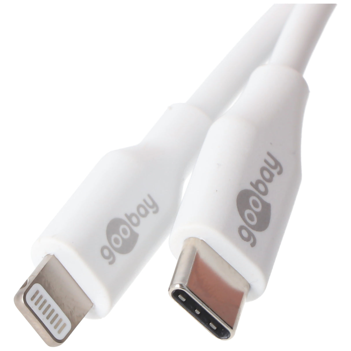 Goobay Lightning USB-C Lade- und Synchronisationskabel, das MFi-Kabel für Apple iPhone, iPad, weiß