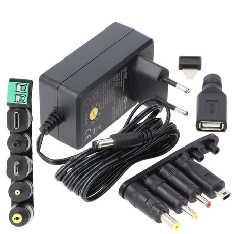 Goobay 3 V - 12 V Universal-Netzteil inkl. 6 DC-Adapter - max. 12 W und 1 A