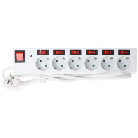 Goobay Steckdosenleiste 6-fach mit Überspannungsschutz und Schalter, einzeln schaltbar, 1,5 Meter Kabellänge