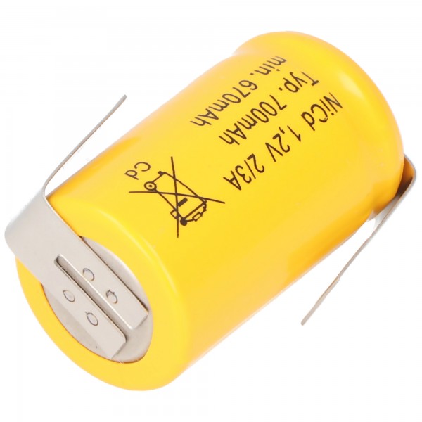 AccuCell KR-600AE 2/3 A Cadnica Akku Lötfahnen in Z-Form