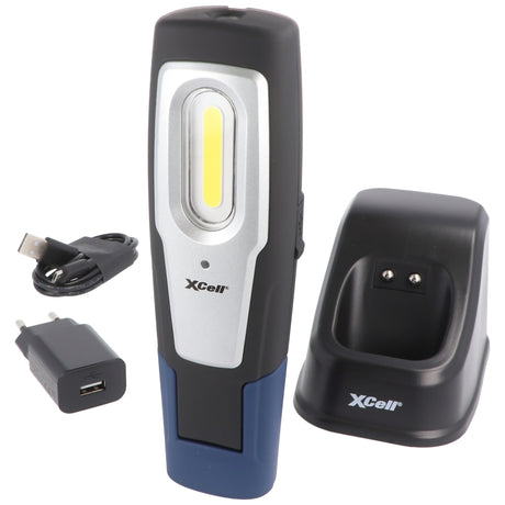 Superhelles LED-Arbeitslicht mit zwei Leuchtstufen inklusive Ladeschale.Worklight mit Magneten
