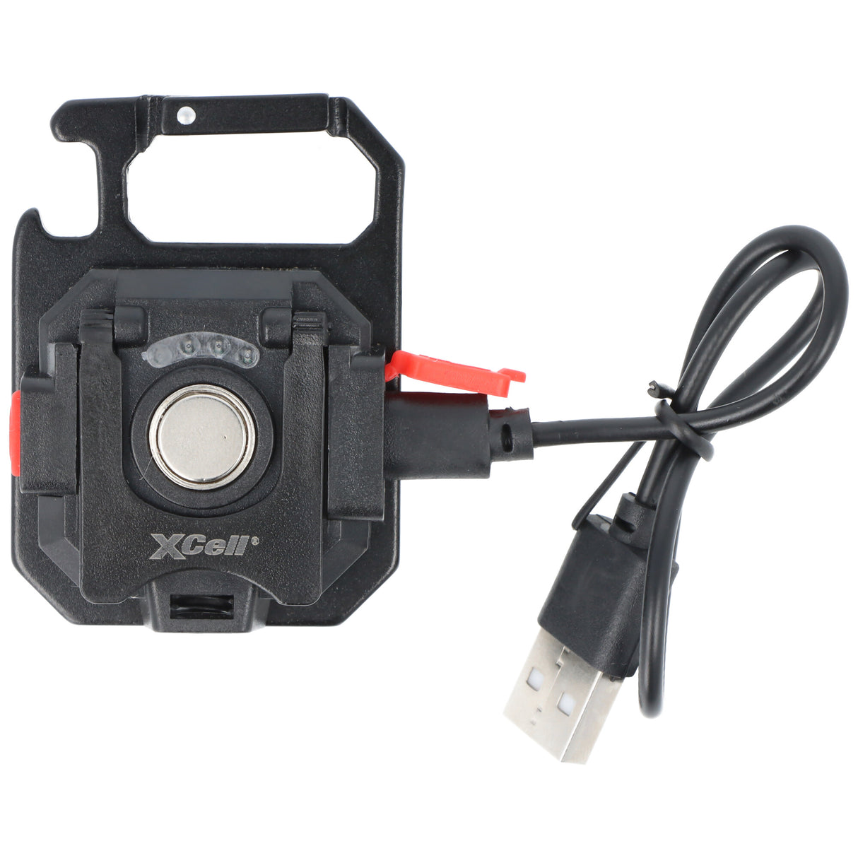 XCell Akku LED-Leuchte Square mit bis zu 1000 Lumen Helligkeit, Mini Leuchte, wiederaufladbar, 3-farbige COB-LED