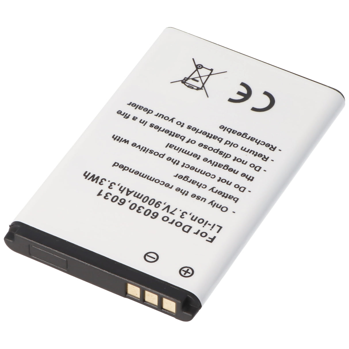 AccuCell Akku passend für Doro 6030, 6031, Li-Ion, 3,7V, 900mAh, 3,3Wh