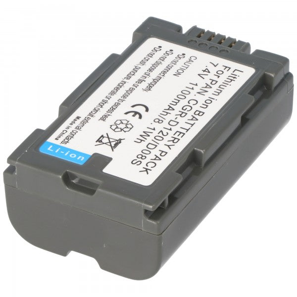 AccuCell Akku passend für Panasonic CGR-D120, CGR-D08S, DZ-BP16, VSB0418, CGP-D110, CGR-D08A/1B, CGR-D08SE/1B, DZ-BP14, CGR-D120E/1B, DZ-BP28, VW-VBD21, CGP-D320T1B, CGR-D08R, CGR-D120, DZ-BP14R, CGR-D120T, CG
