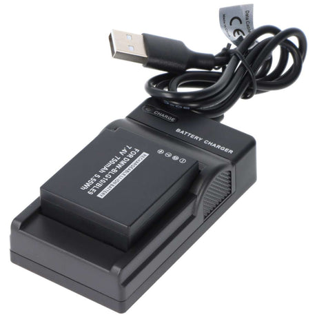 AccuCell Akku und Ladegerät kompatibel für Panasonic DMW-BLG10, DMW-BLE9, DMW-BLH7E