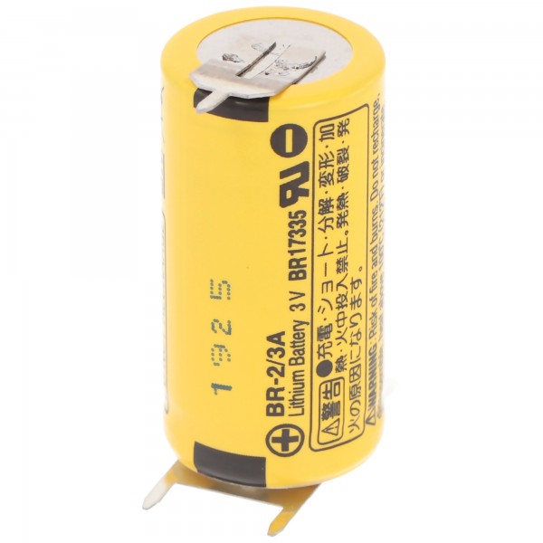 Rastermaß 10mm, Panasonic BR-2/3AE2SPE Lithium Batterie mit Print Kontakt 3,0 Volt